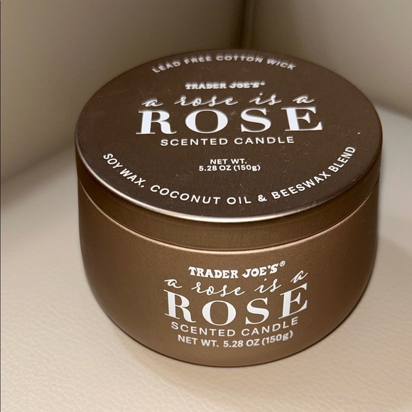 Trader Joe's Brown Scented Candle - A Rose is a Rose - Picture 1 of 4